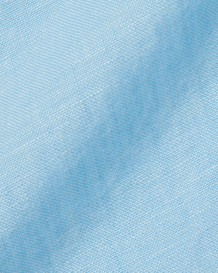 Charles Tyrwhitt Light Blue Plain Slim Fit Pure Linen Shirt