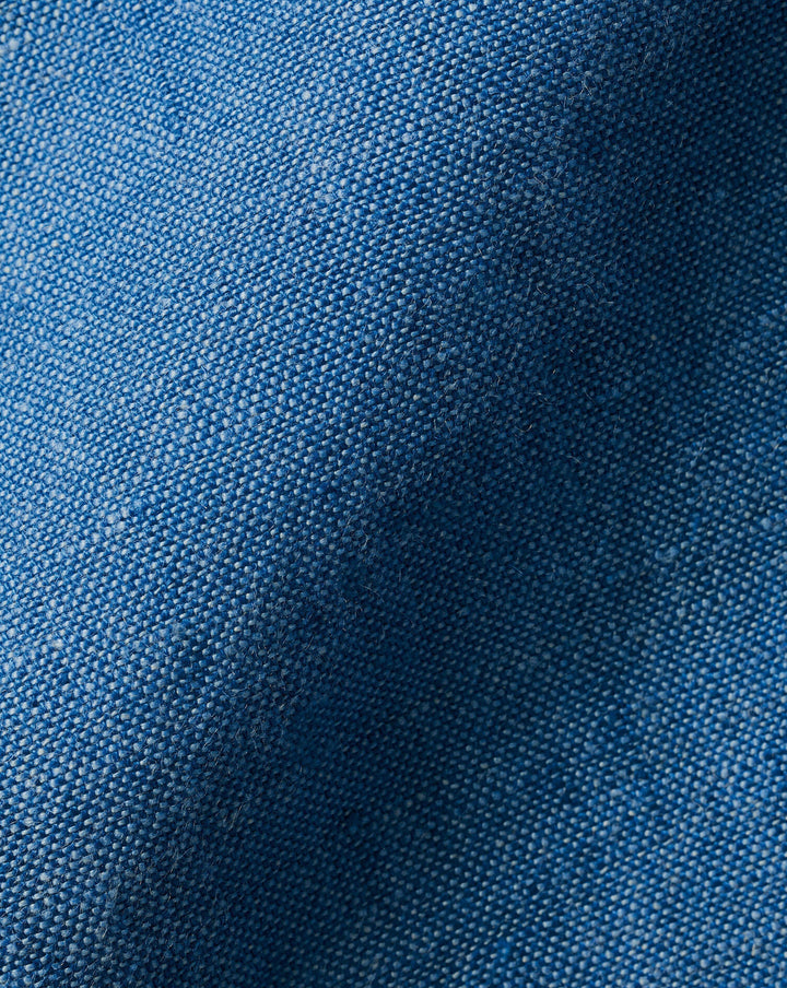 Charles Tyrwhitt Ocean Blue Plain Slim Fit Pure Linen Shirt