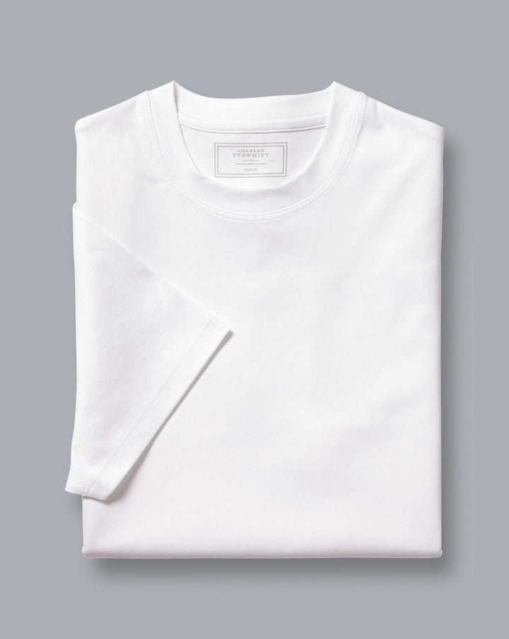 Charles Tyrwhitt White Cotton Jersey Short Sleeve Tyrwhitt T