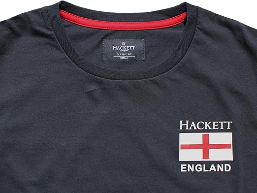 Hackett Mens S/S R-N (England Flag Print) T-Shirt HM500503