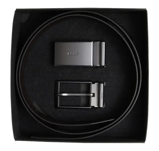 HB Men Leather Reversible Belt With Two Buckles MT-50541866