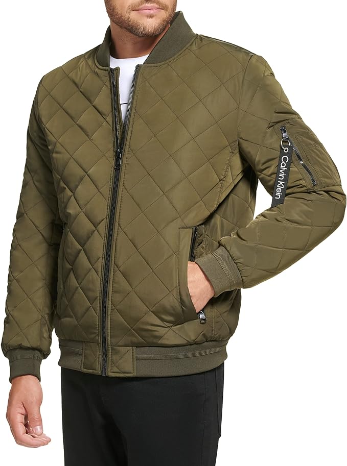 CK MEN L/S DIAMOND CUBE BOMBER JACKET CM008986