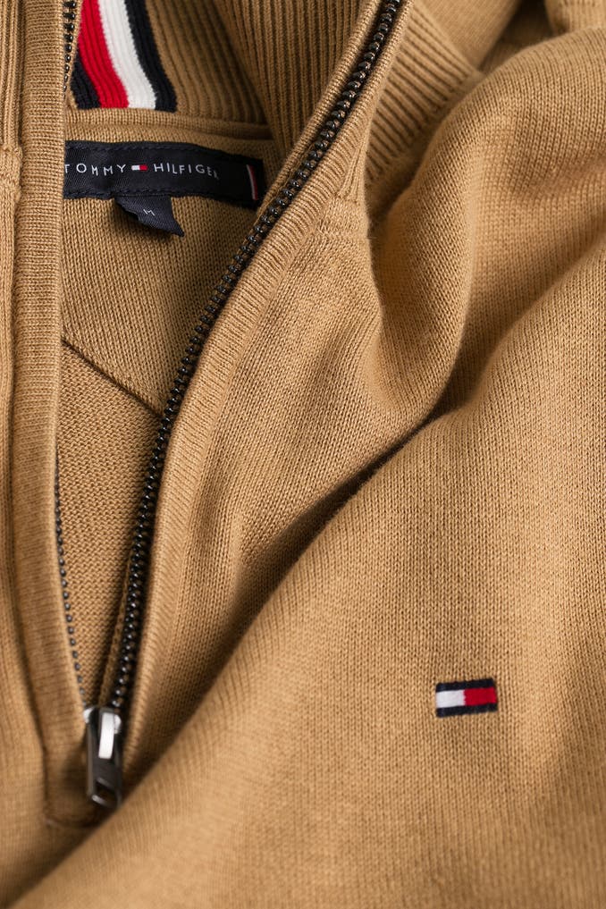 TH Men L/S Cotton Plain Half Zip Zipper AT-SB-78J9329