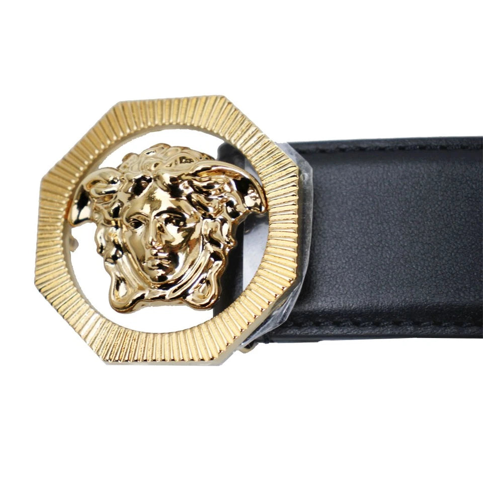 Versace Mens Leather Belt-95-BLK- DCU6715S