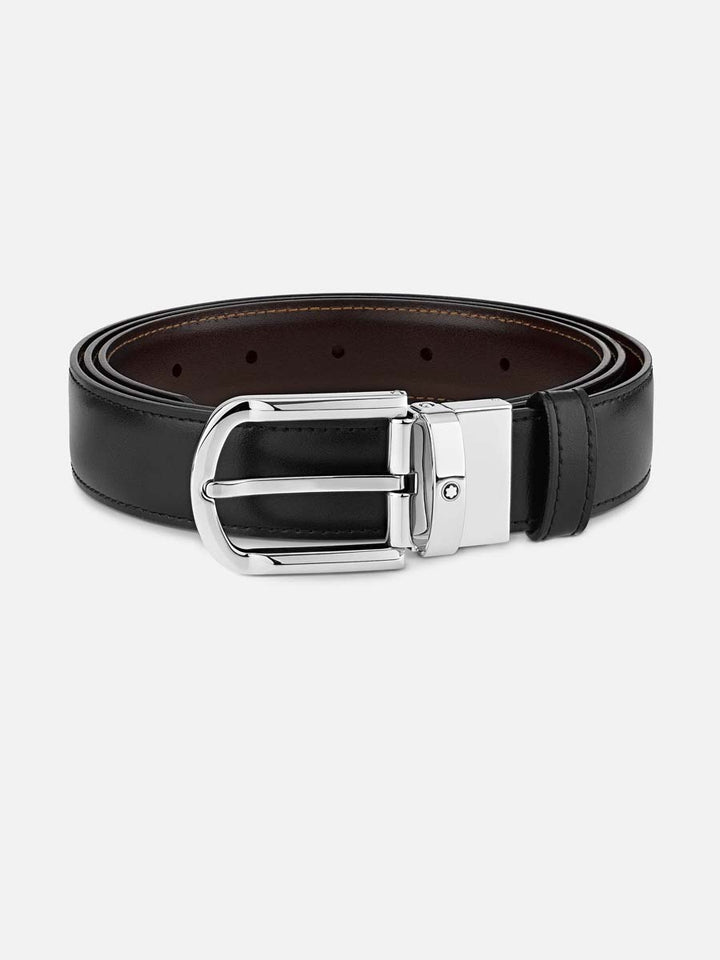 MB Horseshoe buckle black/brown 30 mm reversible leather belt-111080