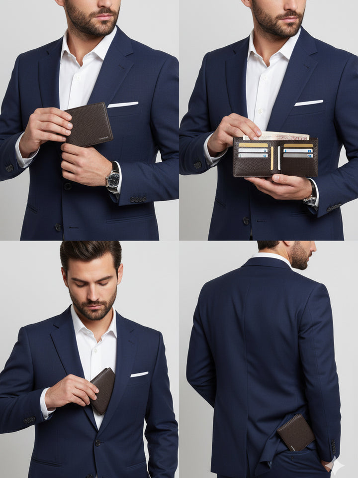 Canali Men Leather Wallet P211404 Brown