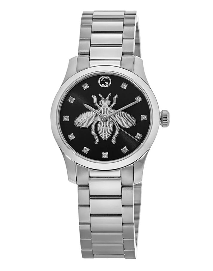 GC Timeless Bee Black Diamond Dial Steel Women's Watch YA1265024