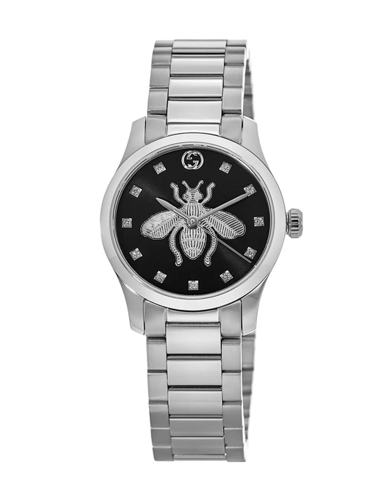 GC Timeless Bee Black Diamond Dial Steel Women's Watch YA1265024