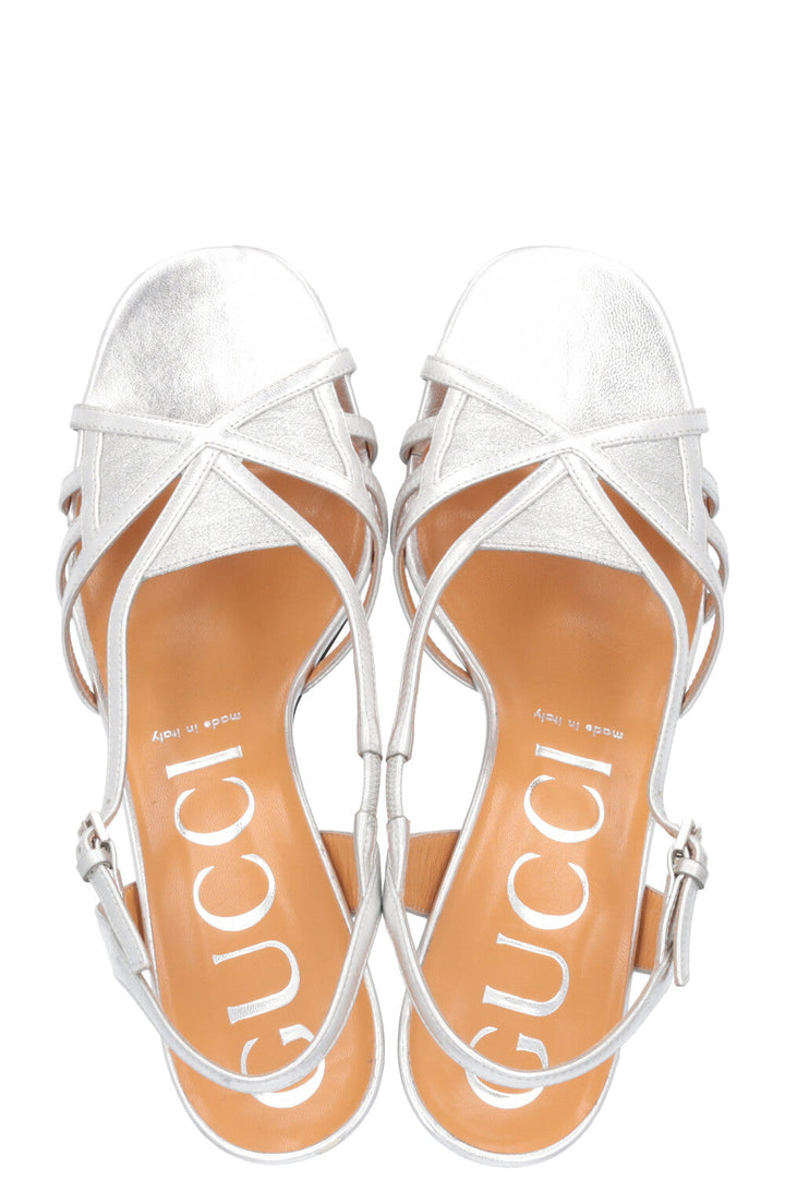 Gucci Ladies Silver Sandals