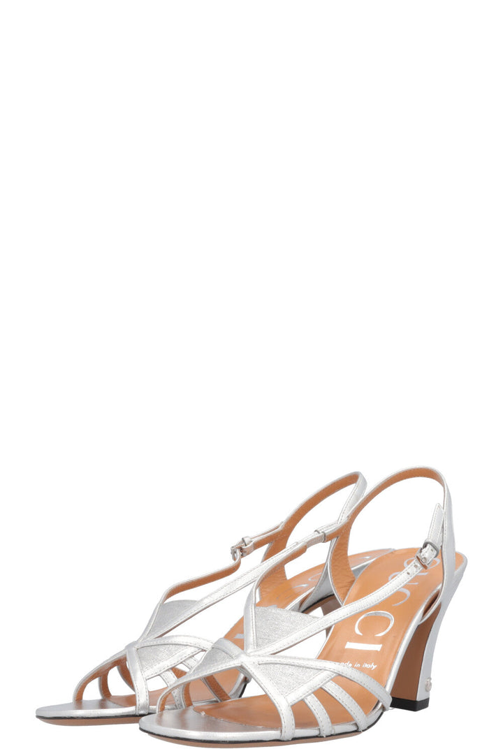 Gucci Ladies Silver Sandals