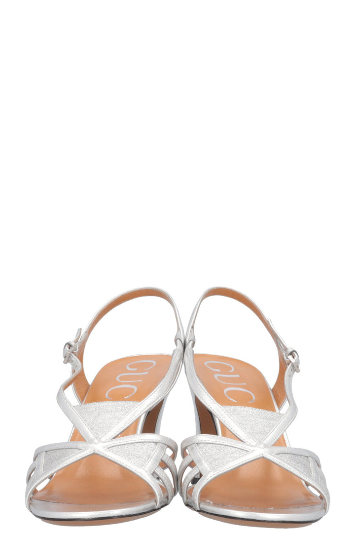 Gucci Ladies Silver Sandals