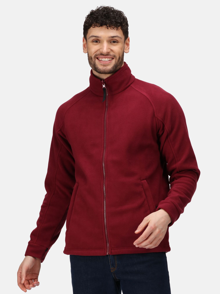 Regatta Mens L/S Fleece Zipper TRF532 (Burgundy)