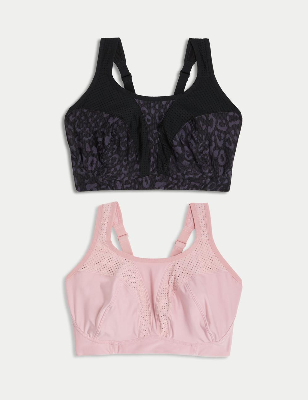 M&S 2 Pack Good Move High Impect Sports Bra T33/6355F (Dark Purple)