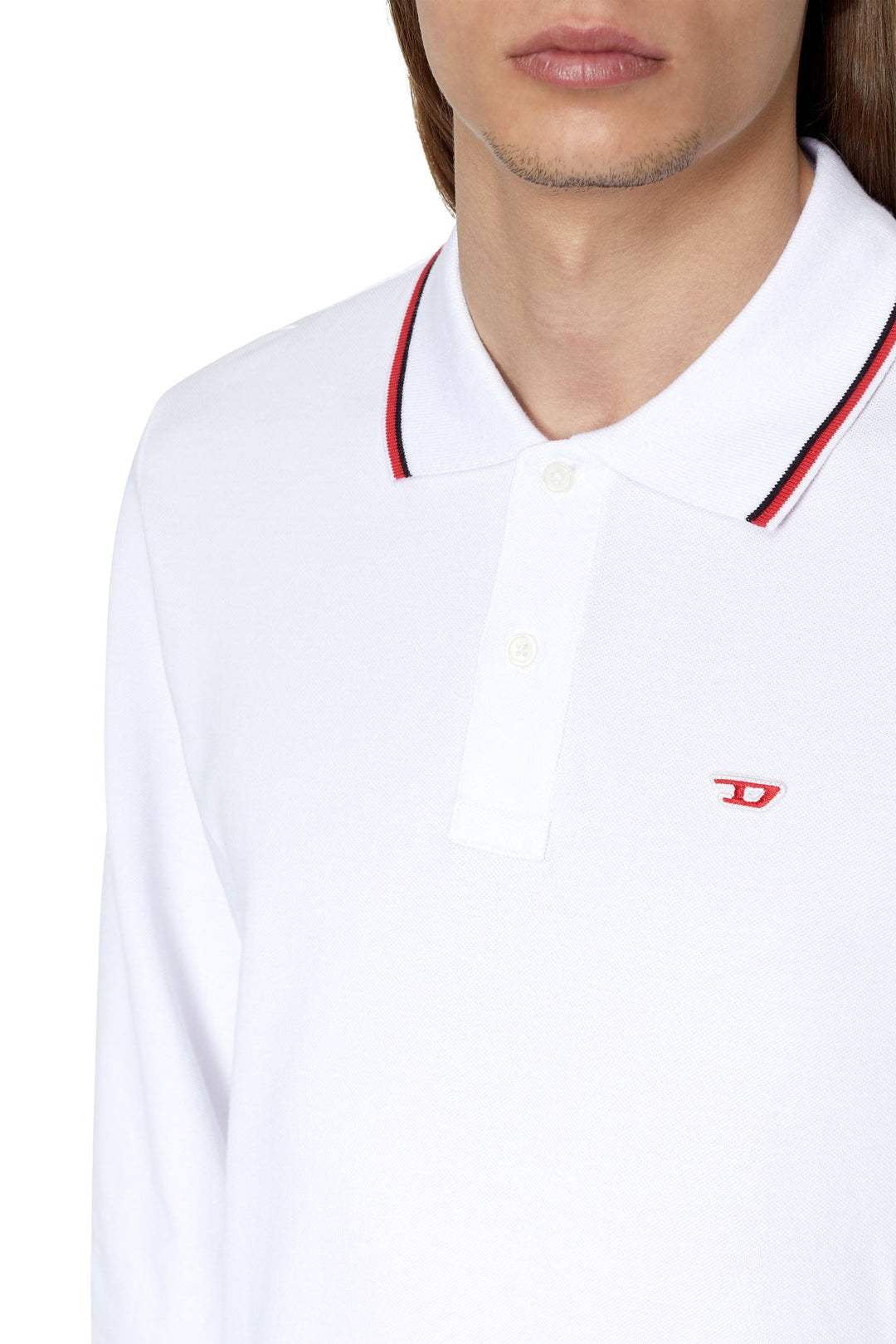 Men T-SMITH-LS-D POLO A06318-0MXZA-100