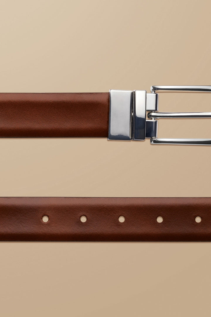 Dark Tan And Tan Made In England Reversible Belt