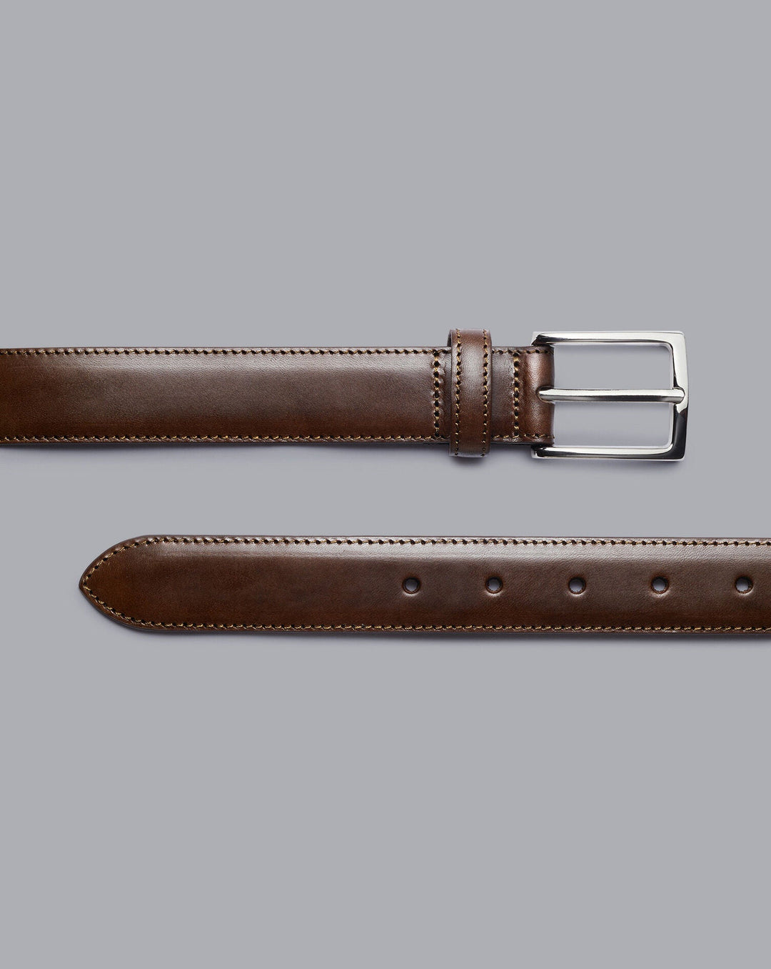 Chocolate Brown Leather Formal Belt