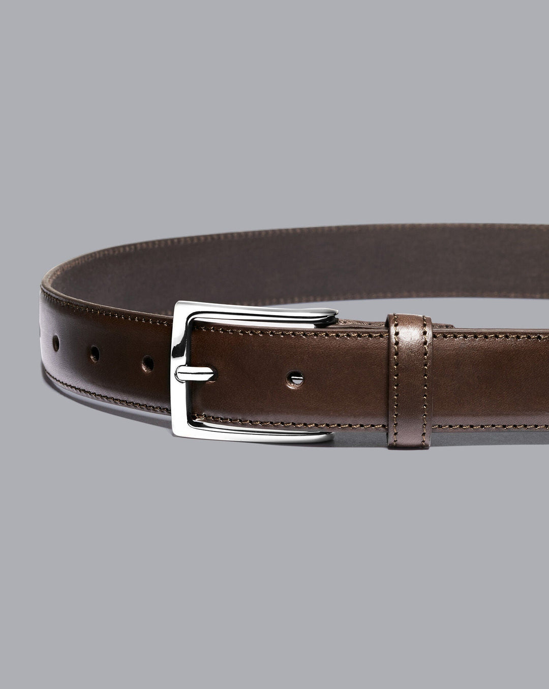 Chocolate Brown Leather Formal Belt