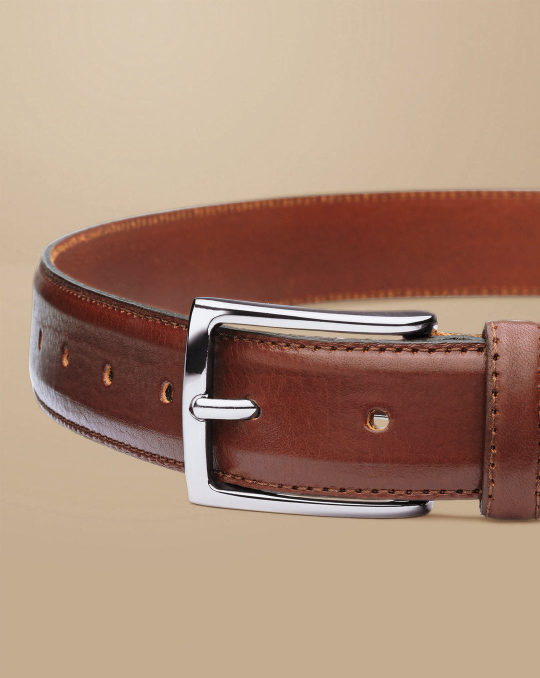 Dark Tan Brown Leather Formal Belt ACB0223DTN