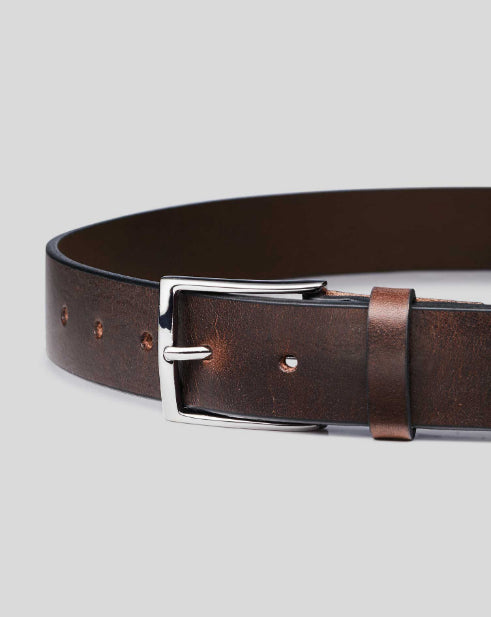 Chocolate Brown Leather Made In England Chino Belt