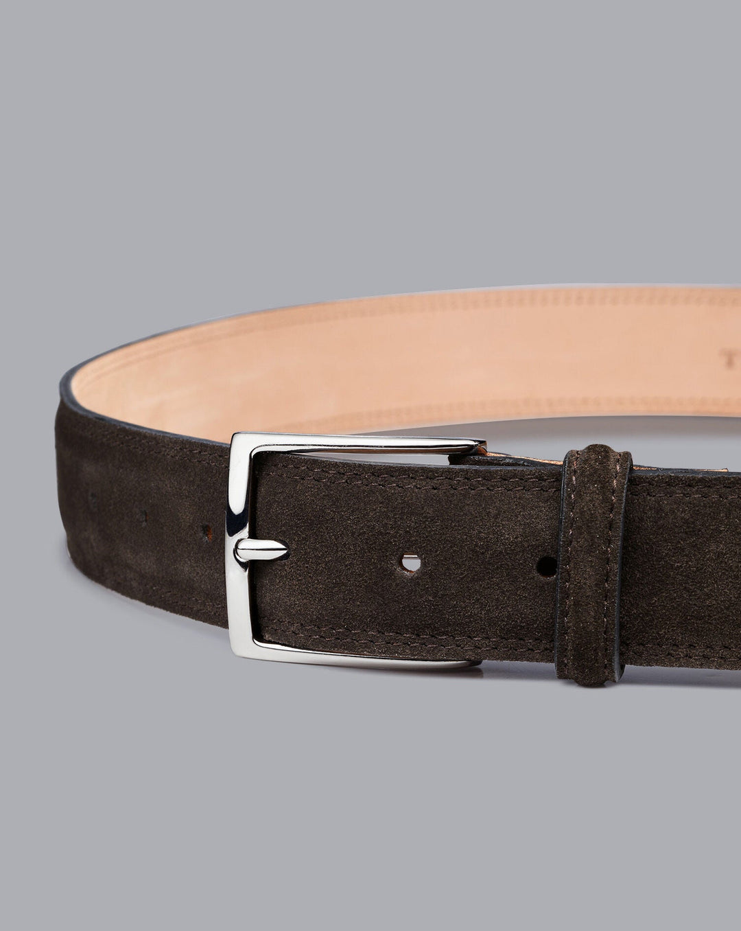 Chocolate Brown Suede Made In England Belt