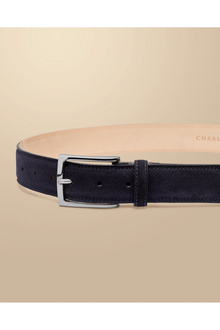 Dark Navy Suede Made In England Belt