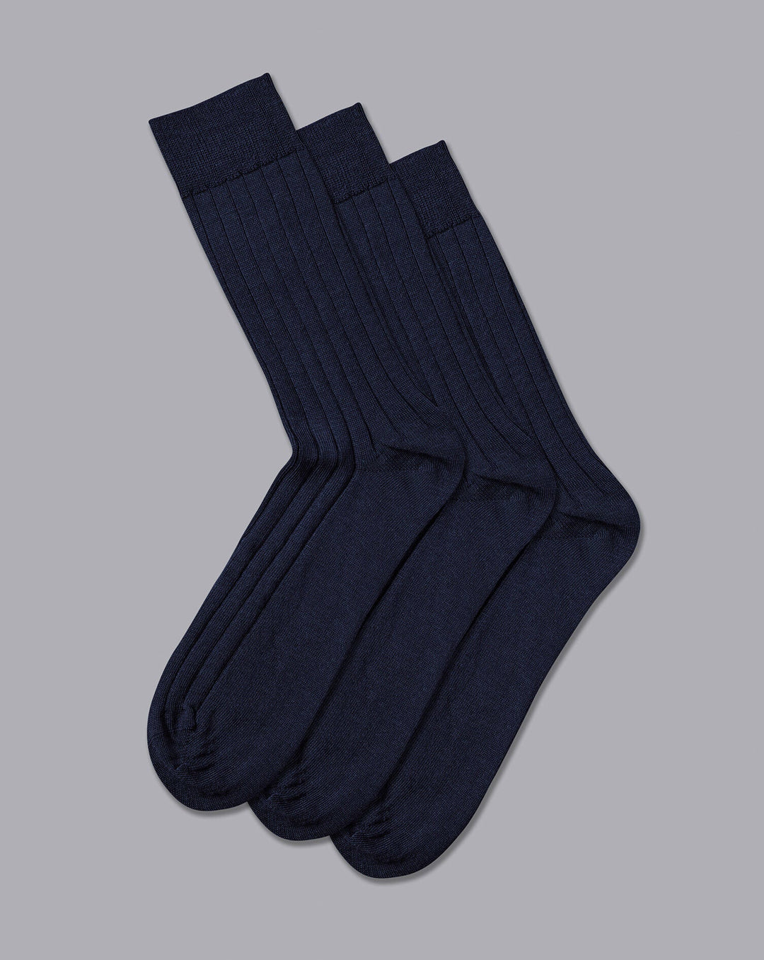 Charles Tyrwhitt Denim Blue Merino Wool 3 Pack Socks