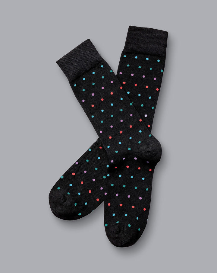 Black Multi Spot Socks ACK0284BLK
