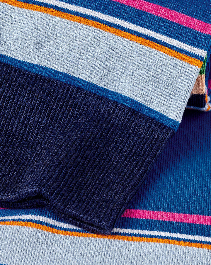 Cobalt Blue Multi Block Stripe Socks