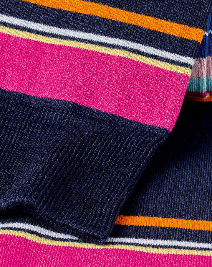 Navy Multi Block Stripe Socks