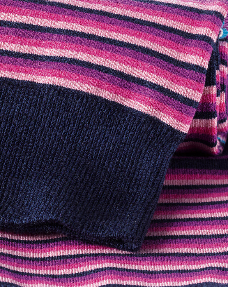CT Dark Pink Multi Block Stripe Socks ACK0377DPK
