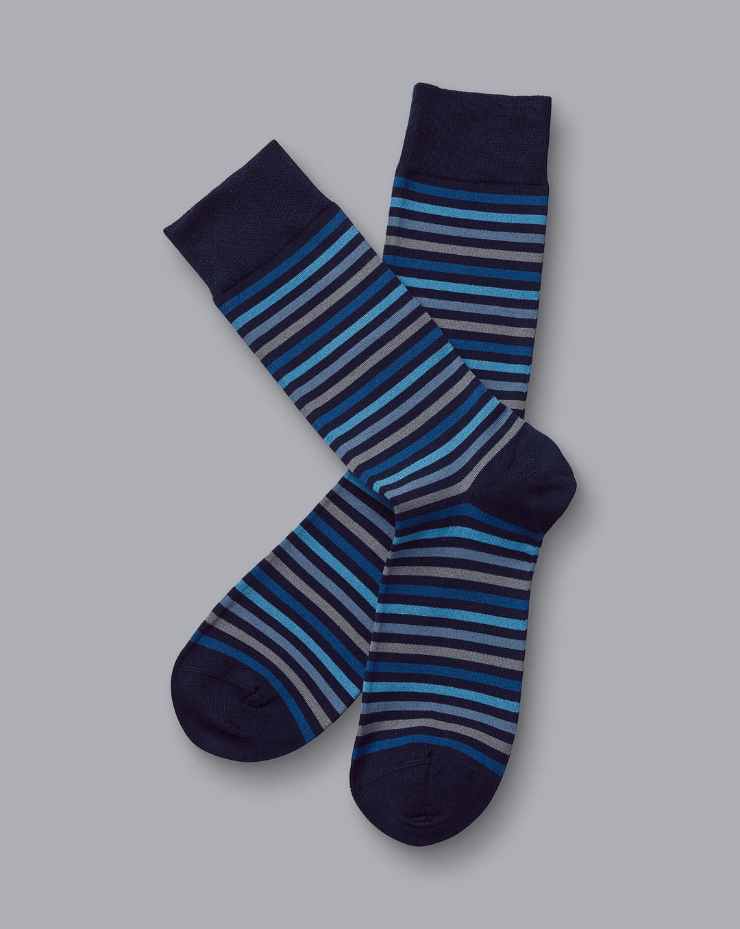 CT Navy And Blue Stripe Socks ACK0377NAV