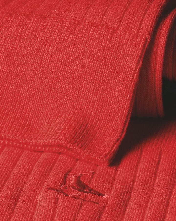 Red Cotton Rib Socks