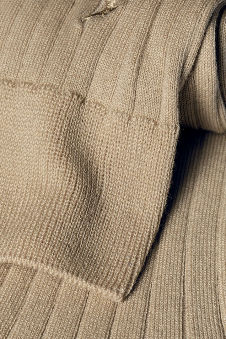 Tan Cotton Rib Socks