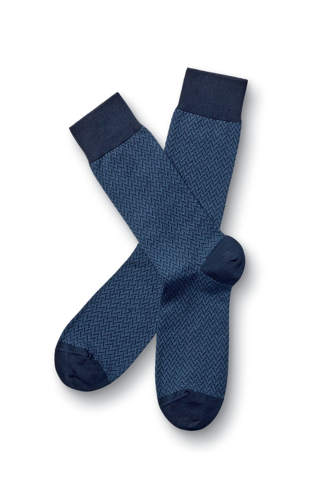 Indigo Blue Herringbone Socks