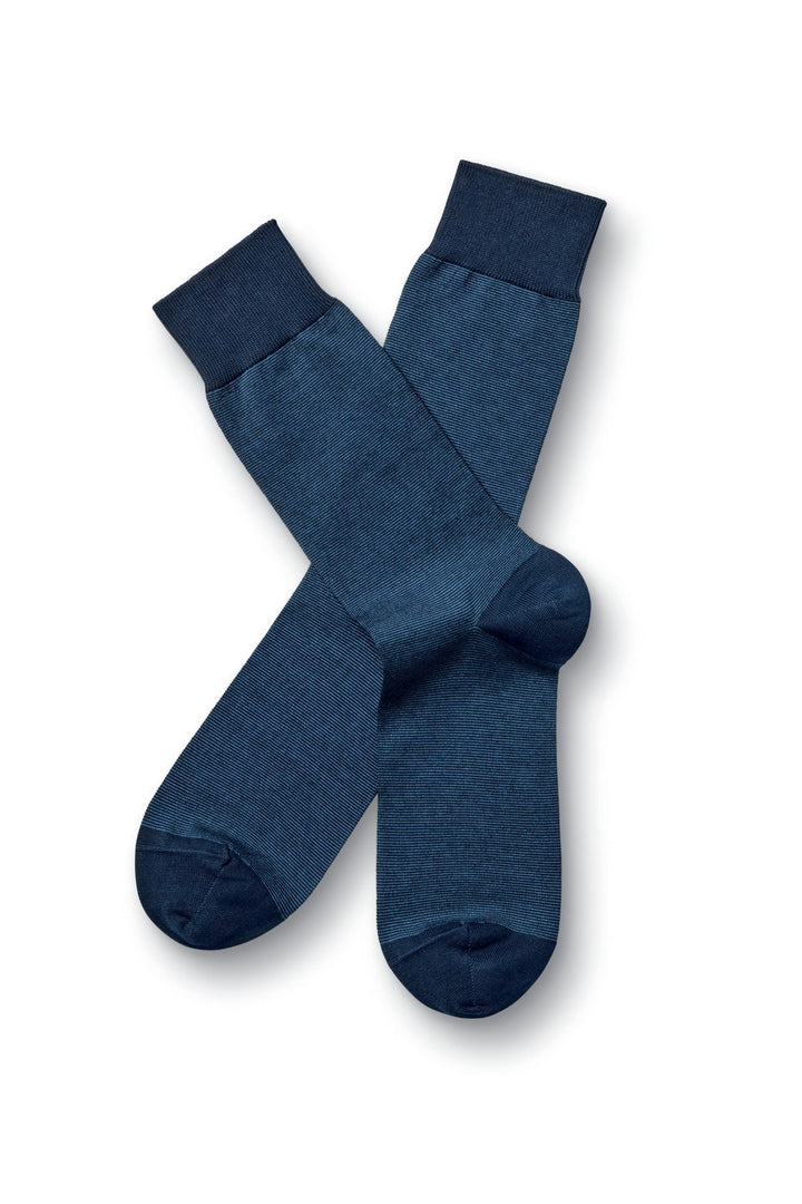 Indigo Blue Micro Stripe Socks