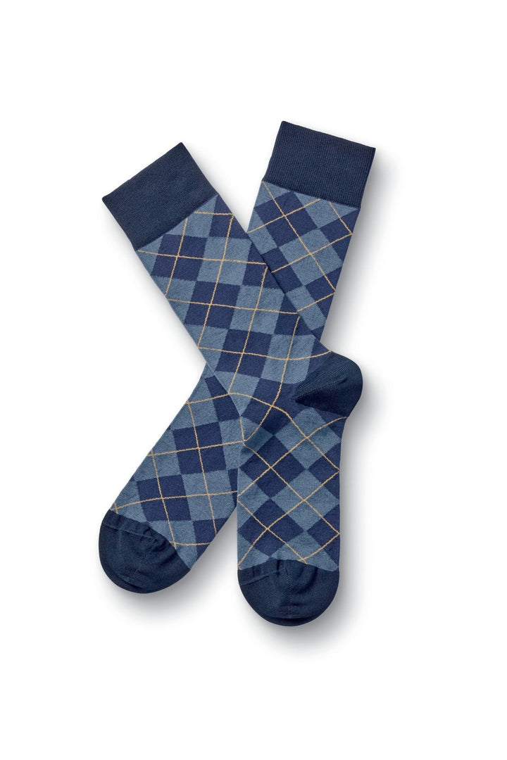 Denim Blue Argyle Socks