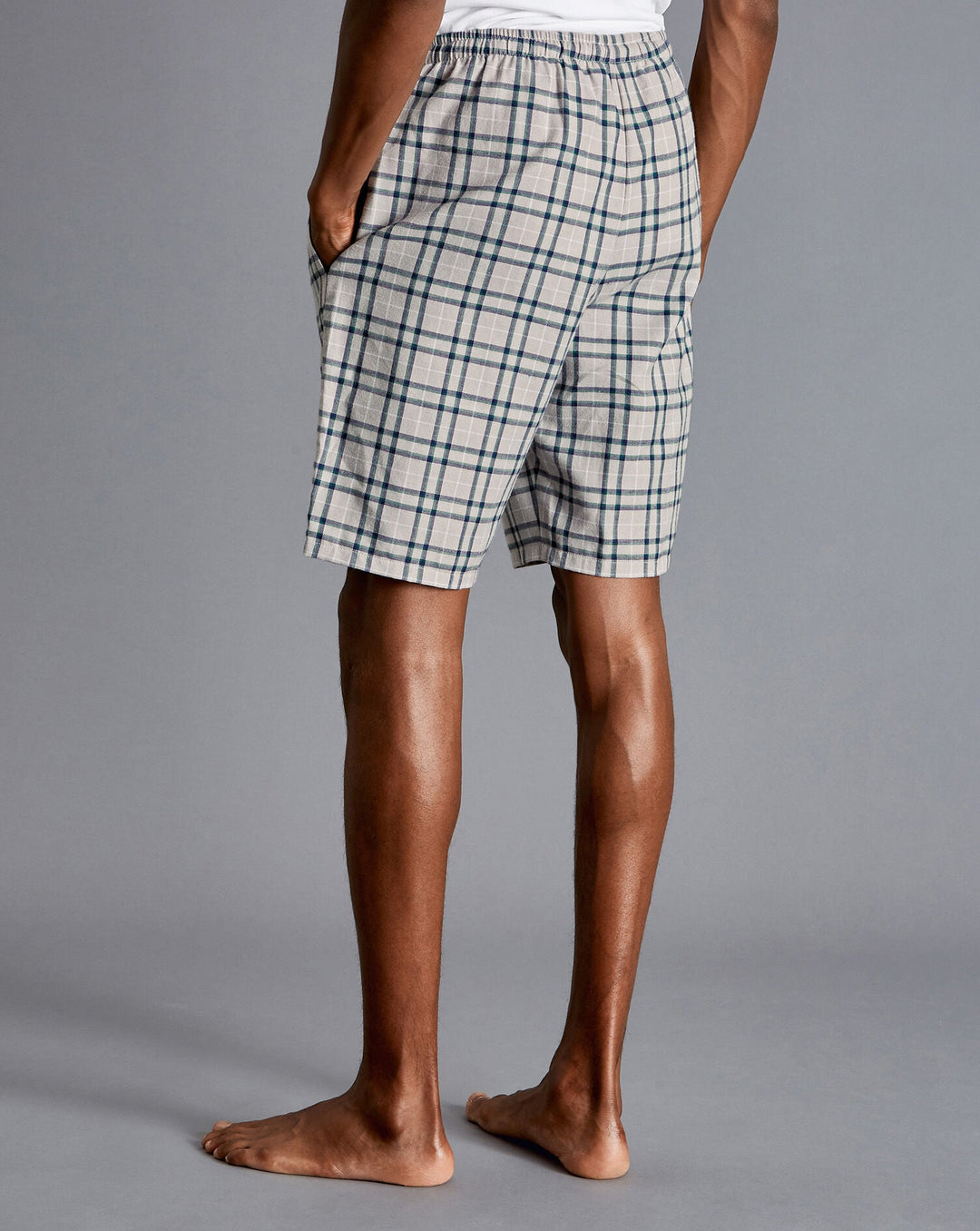 Chalk And Denim Blue Check Pyjama Shorts