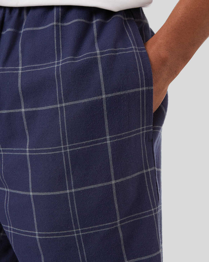 French Blue And White Check Pyjama Shorts