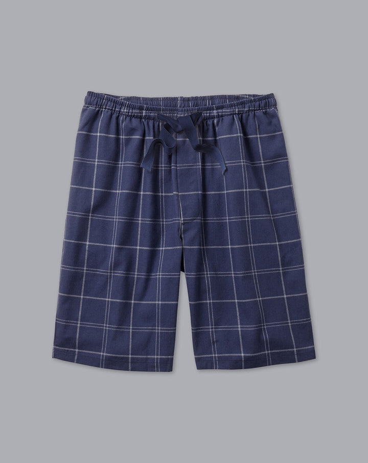 French Blue And White Check Pyjama Shorts