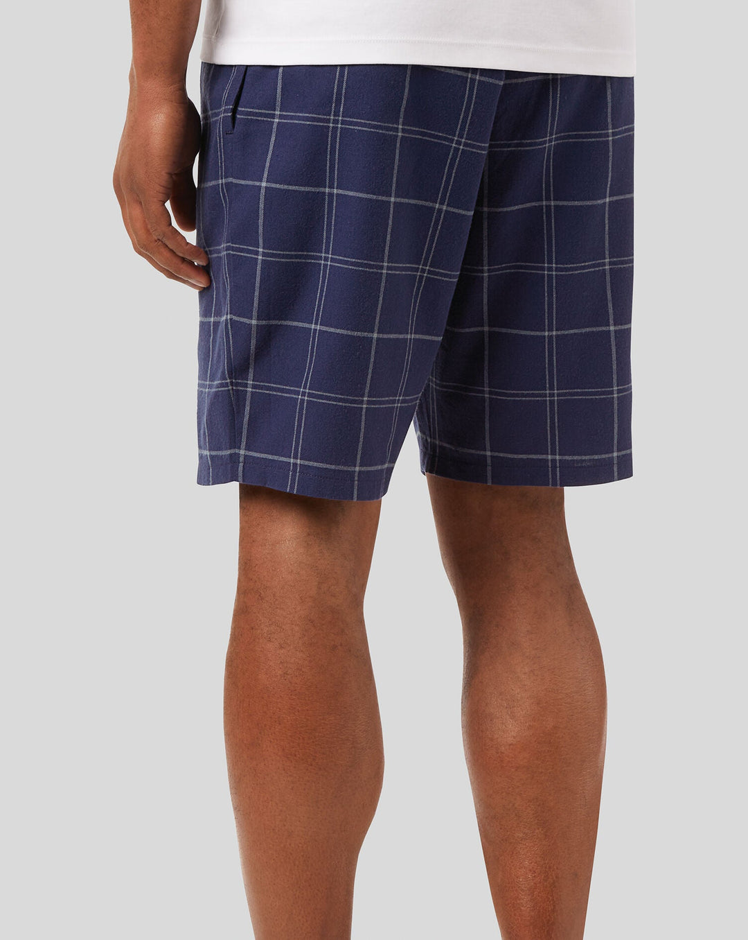 French Blue And White Check Pyjama Shorts