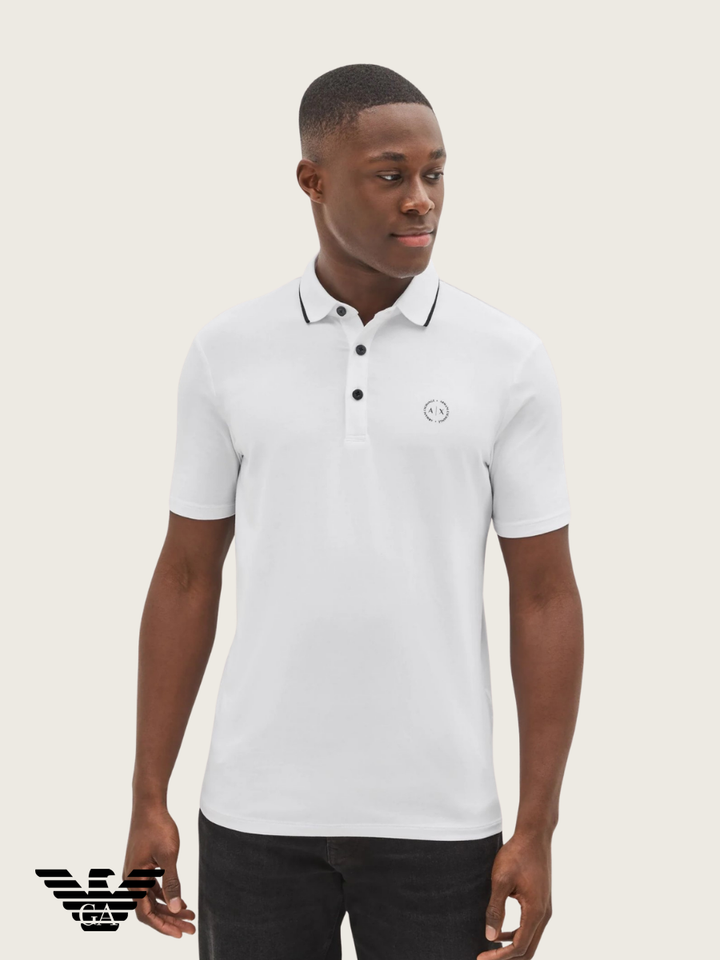 Ar.mani Mens S/S Polo AT-8NZF78 (White)