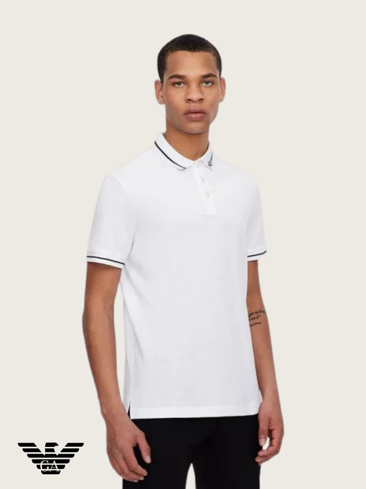 Ar.mani Mens S/S Polo AT-8NZFFL (White)