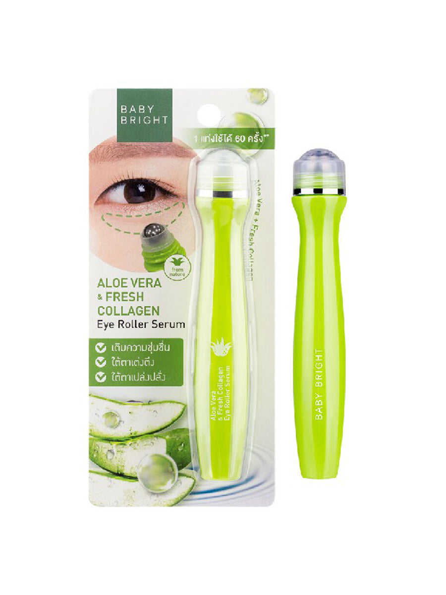 Baby Bright Eye Roller Serum 15ml With Aloe Vera & Fresh Collagen (Thai)