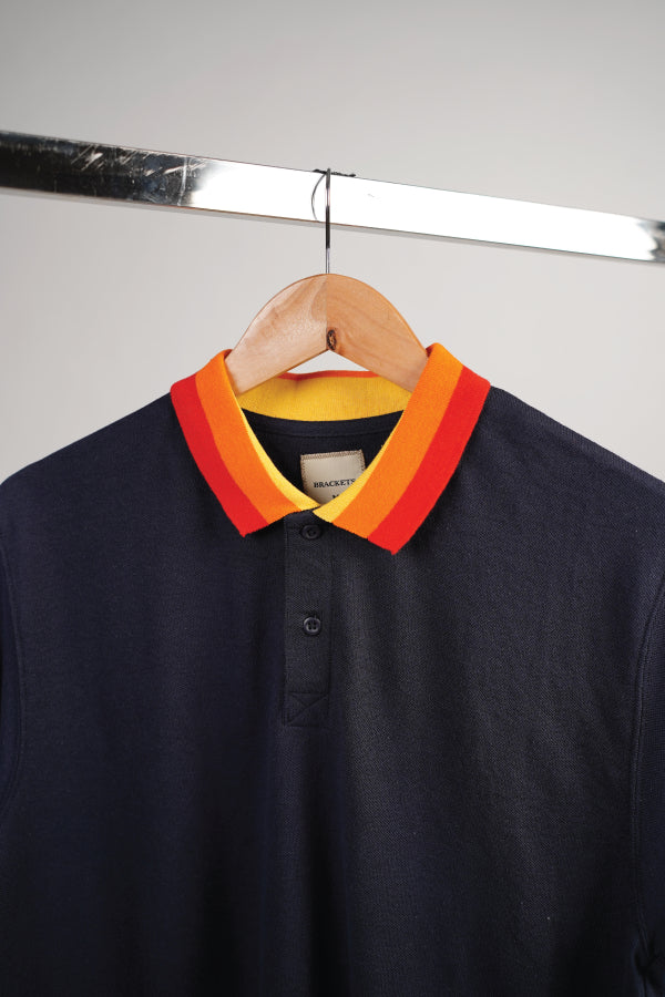 POLO SHIRT WITH SWEATER KNIT DETAILING