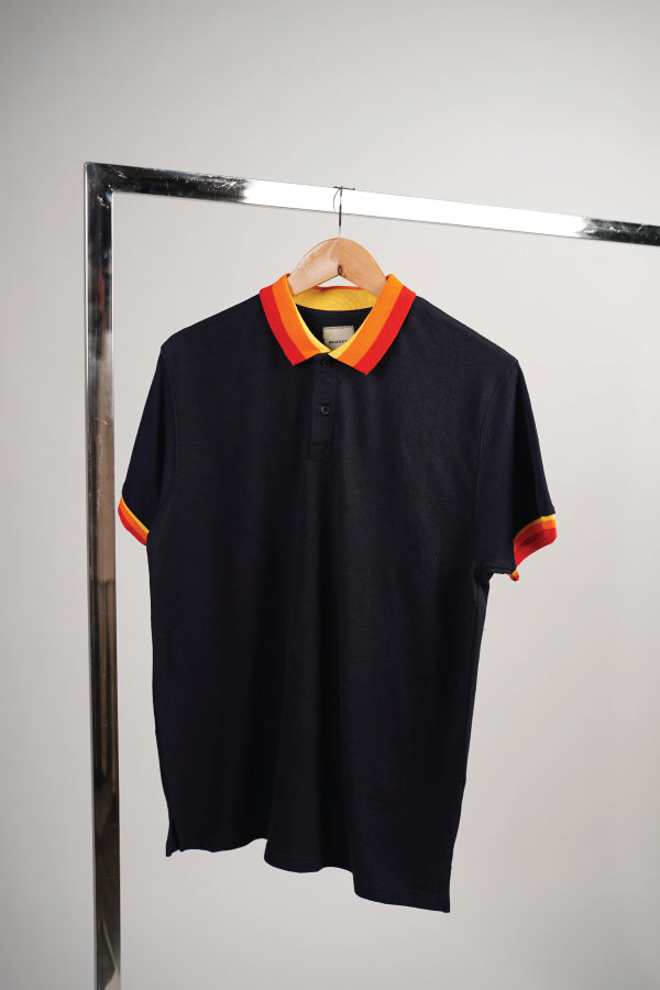 POLO SHIRT WITH SWEATER KNIT DETAILING