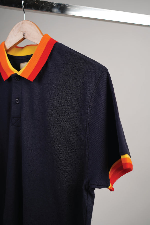 POLO SHIRT WITH SWEATER KNIT DETAILING