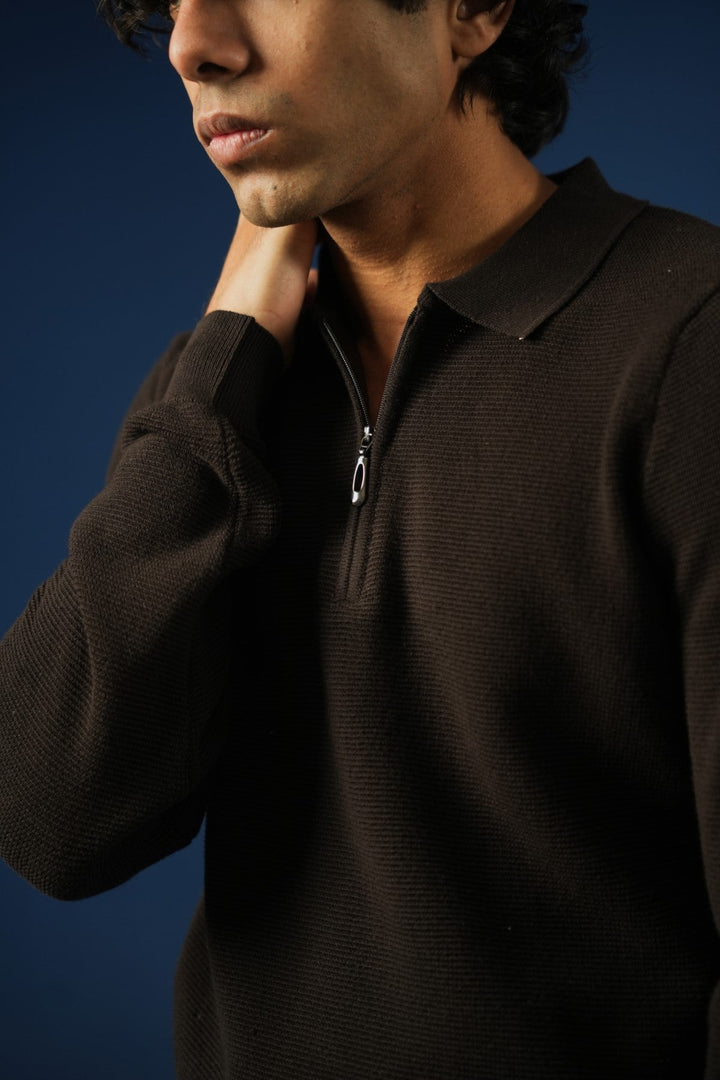 HALF ZIP LONG SLEEVE POLO