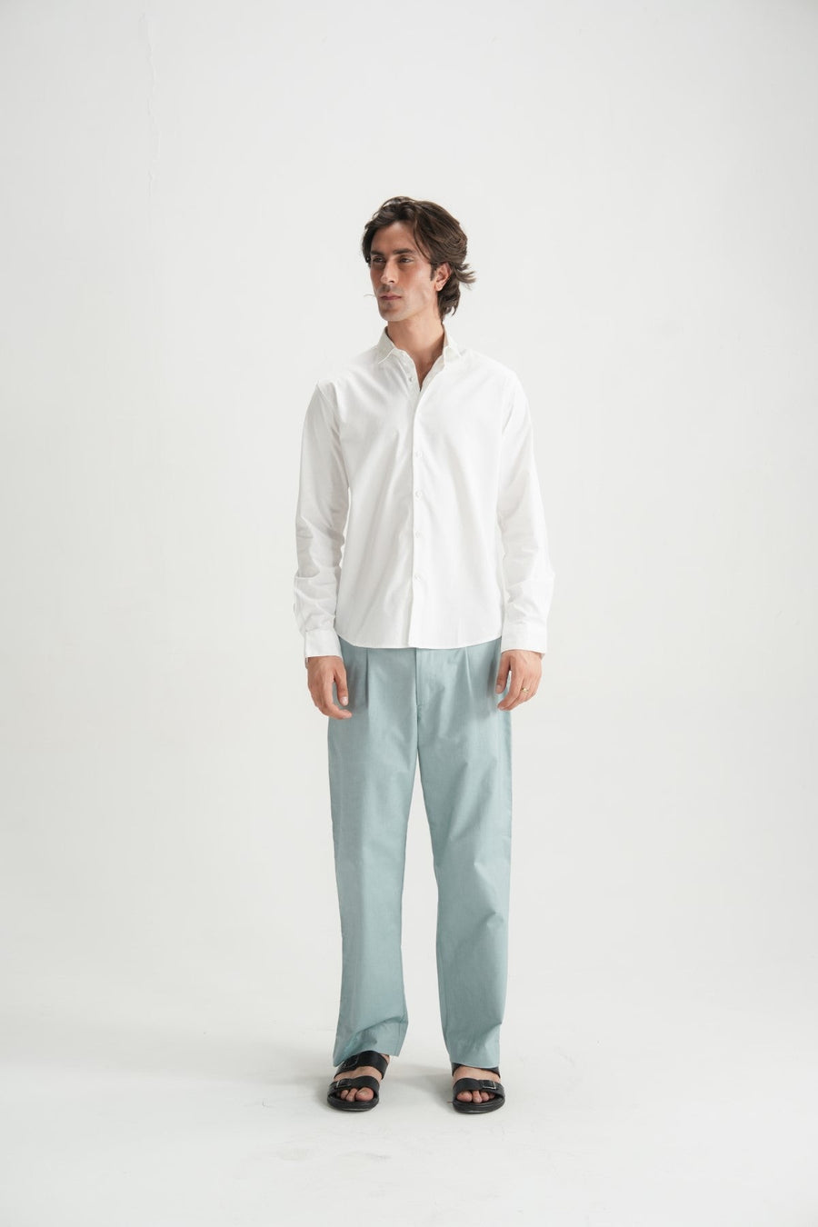 Classic White Button-Down Shirt - Brackets
