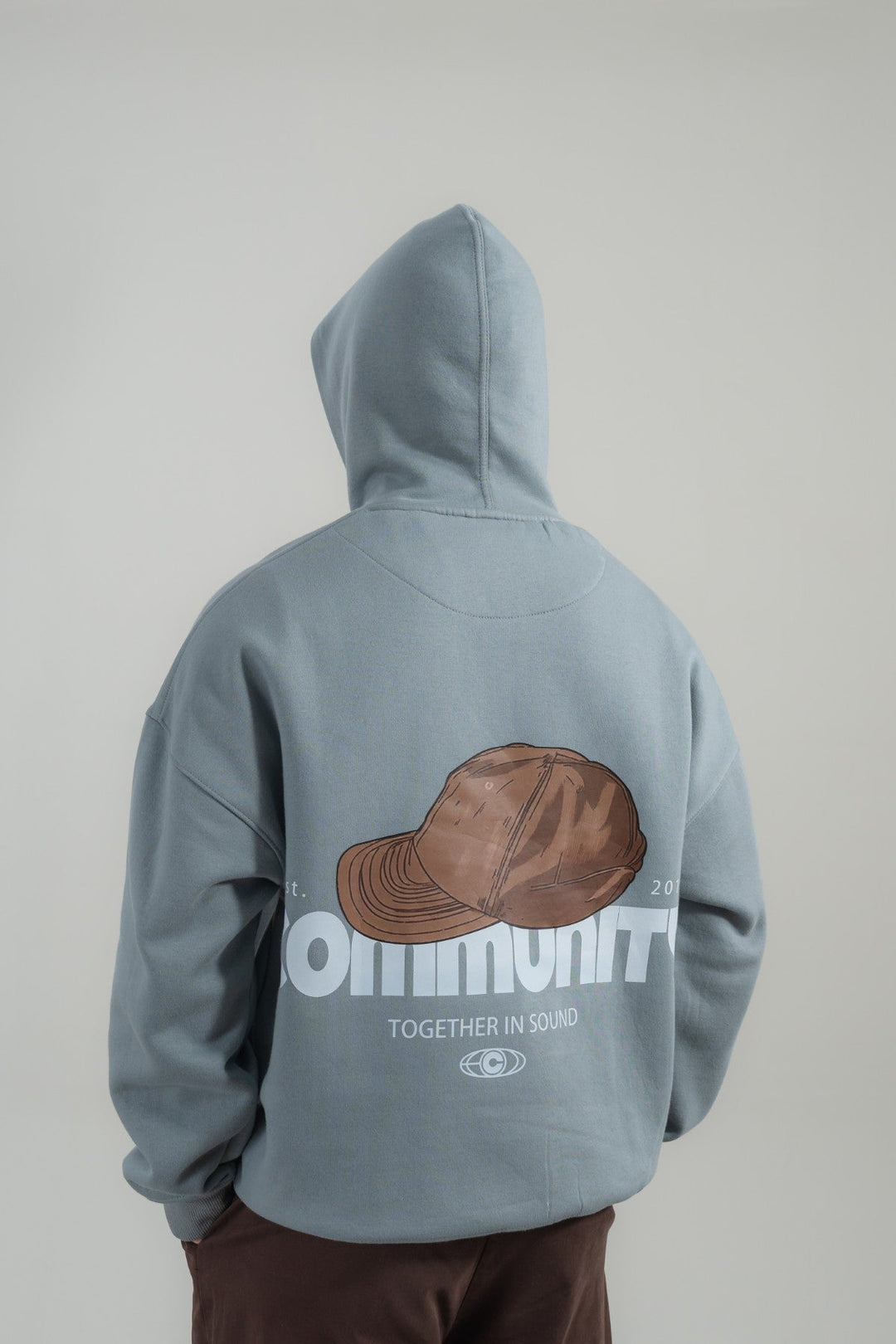 Natural Grey Printed Hoodie