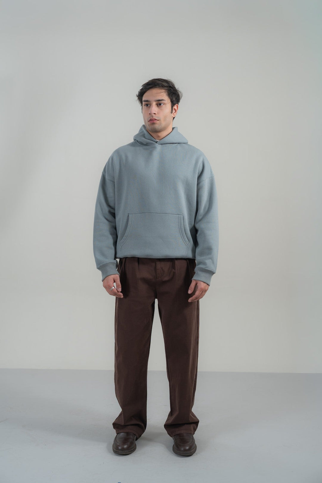 Natural Grey Printed Hoodie